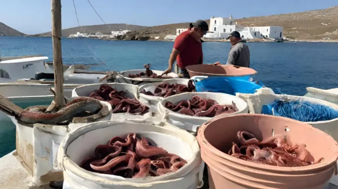À la recherche des pêcheurs de poulpe dans les Cyclades
