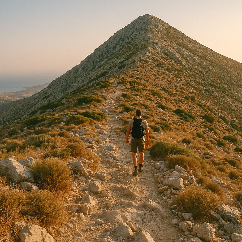 Randonnée jusqu’au mont Zas, toit des Cyclades